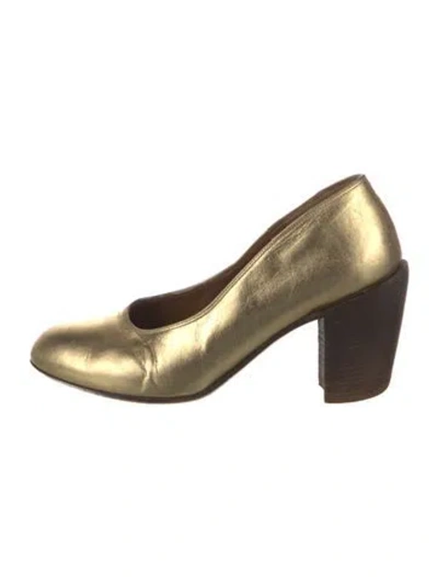 Pre-owned Dries Van Noten Leather Pumps In Gold