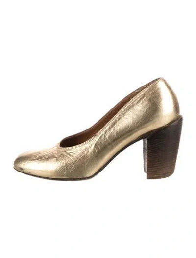 Pre-owned Dries Van Noten Leather Pumps In Gold