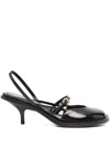 Dries Van Noten Slingback Sandals With Buckle And Kitten Heel In Black