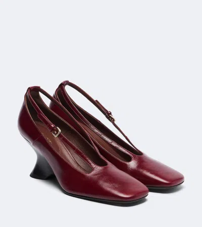 Dries Van Noten Leather Pumps In Red