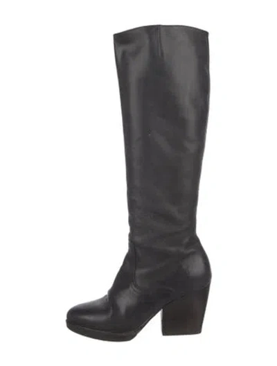 Pre-owned Dries Van Noten Leather Riding Boots In Black