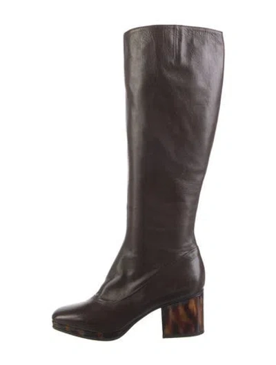 Pre-owned Dries Van Noten Leather Riding Boots In Black