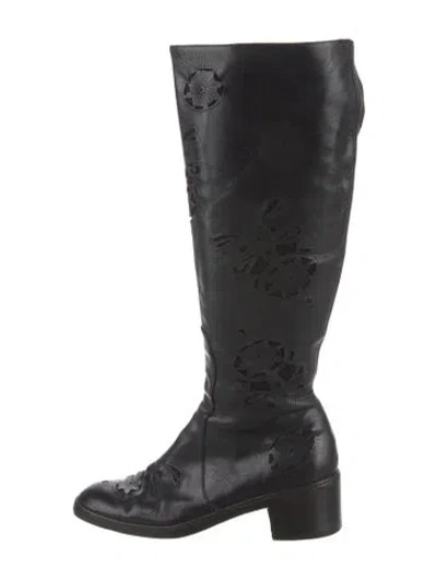 Pre-owned Dries Van Noten Leather Riding Boots In Black