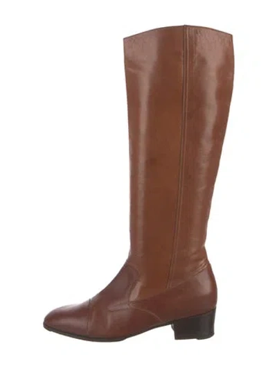 Pre-owned Dries Van Noten Leather Riding Boots In Brown