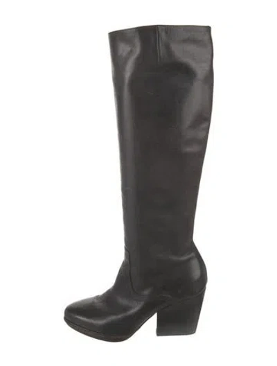 Pre-owned Dries Van Noten Leather Riding Boots In Brown