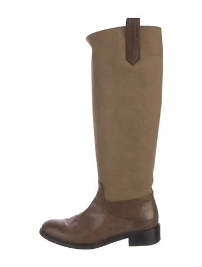 Pre-owned Dries Van Noten Leather Riding Boots In Brown