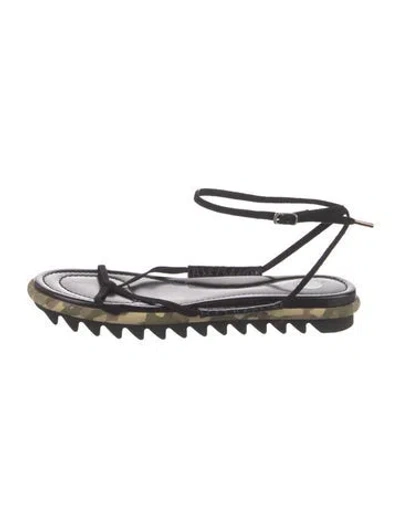 Pre-owned Dries Van Noten Leather Sandals In Black