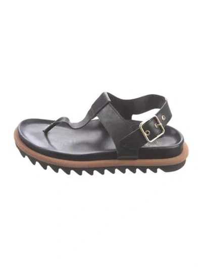 Pre-owned Dries Van Noten Leather Sandals In Black
