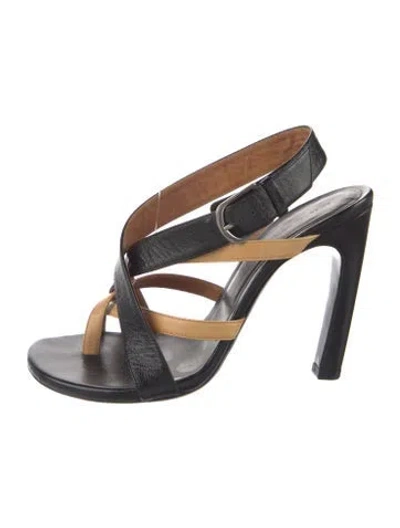 Pre-owned Dries Van Noten Leather Sandals In Black