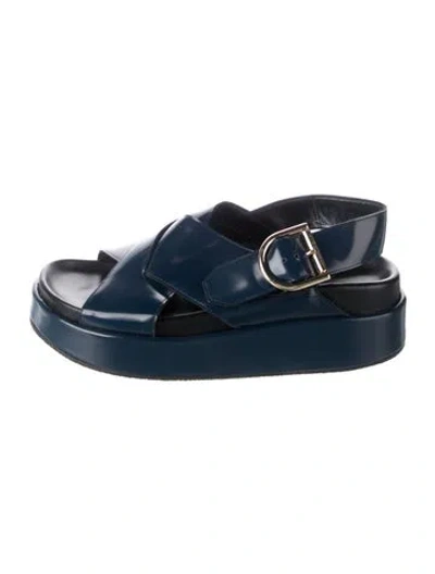 Pre-owned Dries Van Noten Leather Sandals In Blue