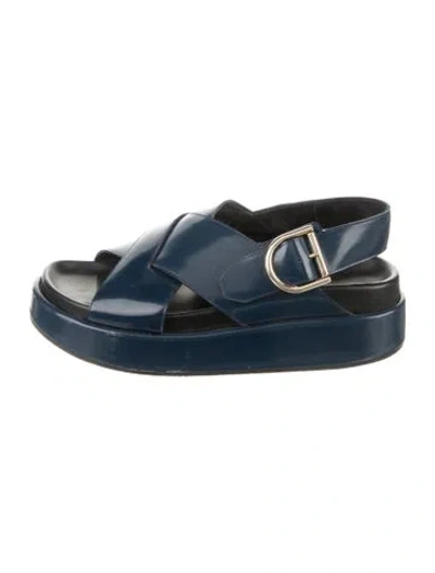 Pre-owned Dries Van Noten Leather Sandals In Blue
