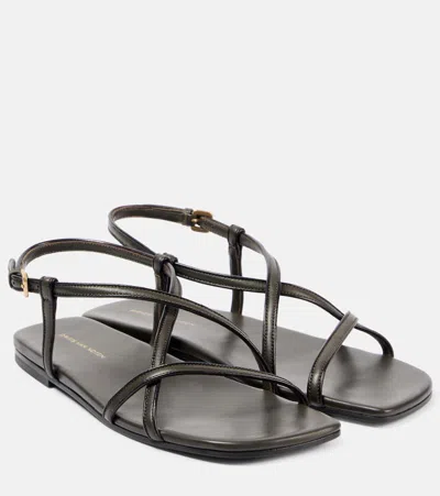 Dries Van Noten Leather Sandals In Brown