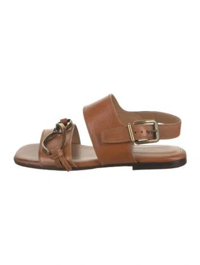 Pre-owned Dries Van Noten Leather Sandals In Brown