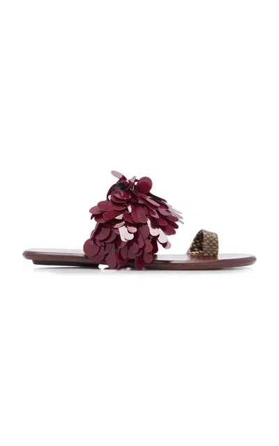 Dries Van Noten Leather Sandals In Burgundy