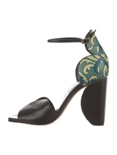 Pre-owned Dries Van Noten Leather Sandals In Green
