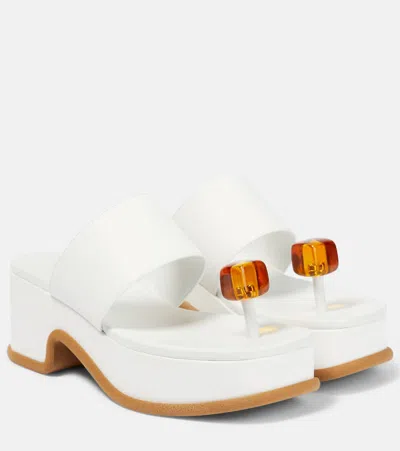 Dries Van Noten Leather Sandals In White