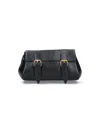 Dries Van Noten Textured Leather Shoulder Bag With Gold-tone Buckle Closure In Black
