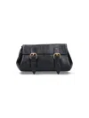 Dries Van Noten Textured Leather Shoulder Bag With Gold-tone Buckle Closure In Black