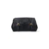 Dries Van Noten Textured Leather Shoulder Bag With Gold-tone Buckle Closure In Black