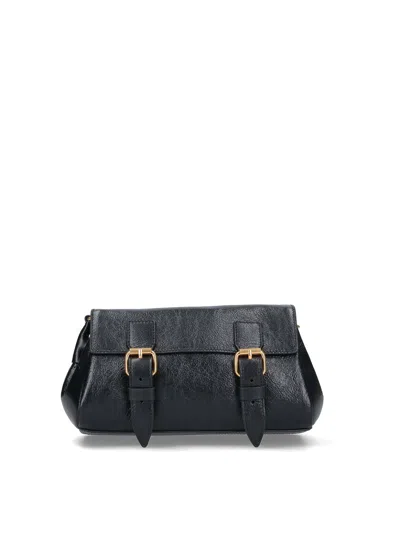 Dries Van Noten Leather Shoulder Bag In Black