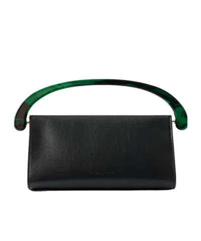 Dries Van Noten Leather Shoulder Bag In Blue