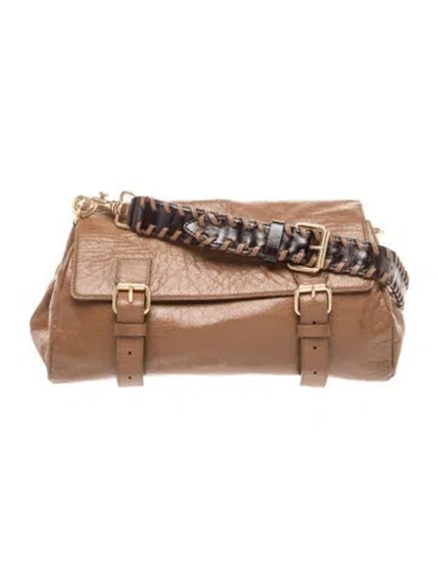 Pre-owned Dries Van Noten Leather Shoulder Bag In Brown
