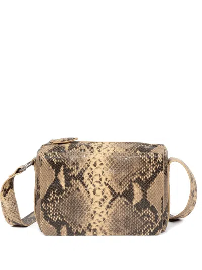 Dries Van Noten Leather Shoulder Bag In Neutrals