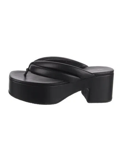 Pre-owned Dries Van Noten Leather Slides In Black