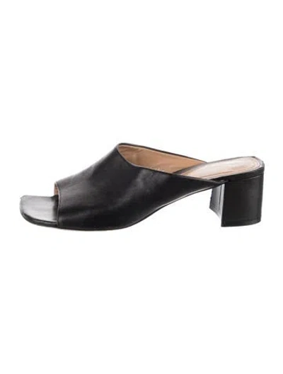 Pre-owned Dries Van Noten Leather Slides In Black