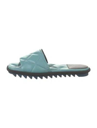 Pre-owned Dries Van Noten Leather Slides In Blue