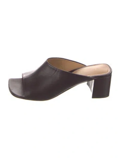 Pre-owned Dries Van Noten Leather Slides In Brown