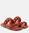 Dries Van Noten Leather Slides In Brown