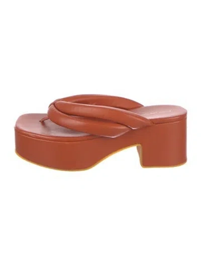 Pre-owned Dries Van Noten Leather Slides In Orange