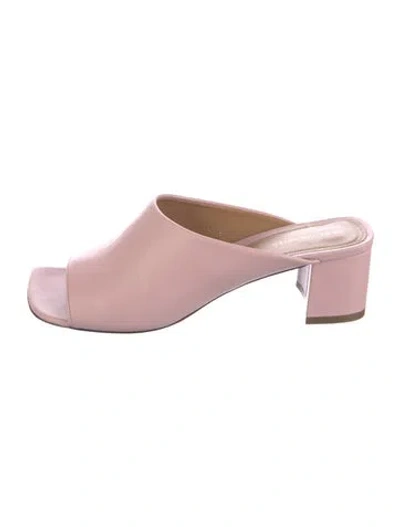 Pre-owned Dries Van Noten Leather Slides In Pink