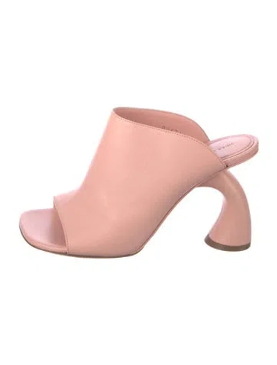Pre-owned Dries Van Noten Leather Slides In Pink