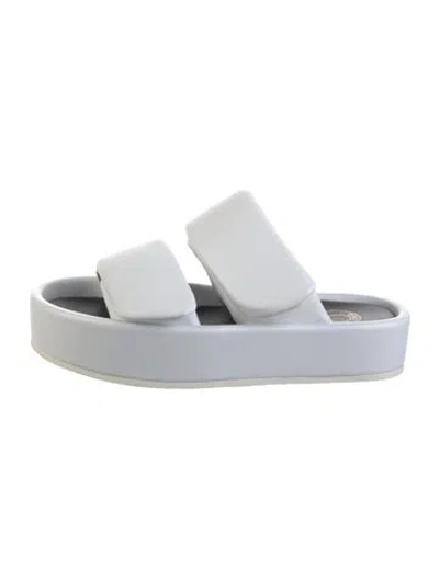 Pre-owned Dries Van Noten Leather Slides In White