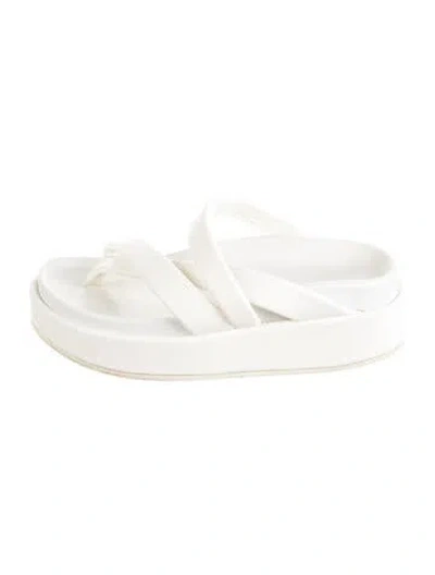 Pre-owned Dries Van Noten Leather Slides In White