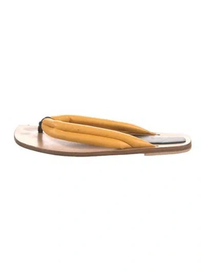 Pre-owned Dries Van Noten Leather Slides In Yellow