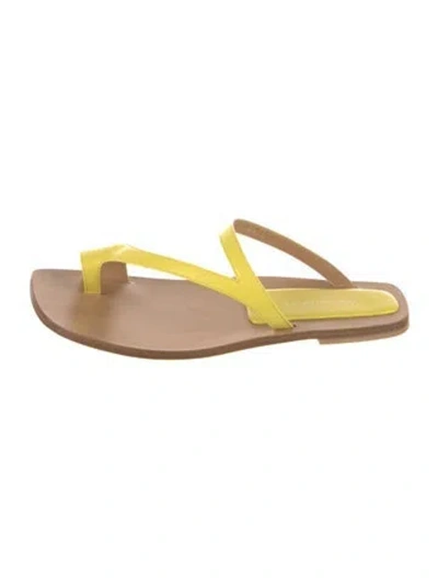 Pre-owned Dries Van Noten Leather Slides In Yellow
