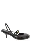 Dries Van Noten Slingback Sandals With Buckle And Kitten Heel In Black