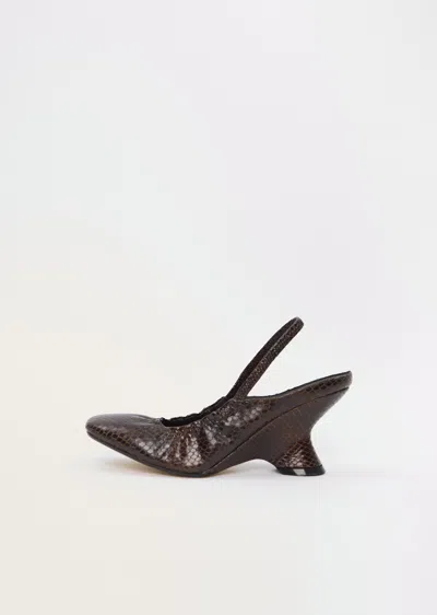 Dries Van Noten Leather Slingback Heel In Brown