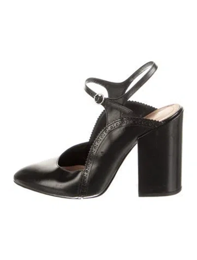Pre-owned Dries Van Noten Leather Slingback Pumps In Black