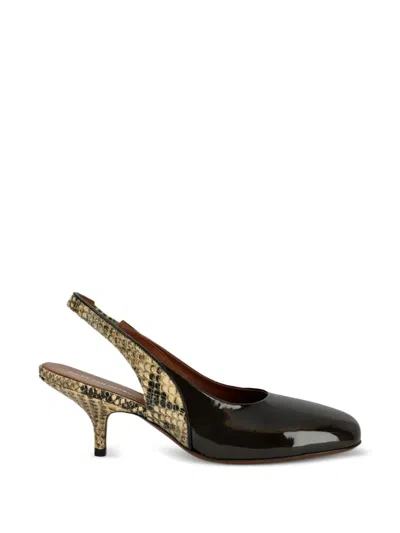 Dries Van Noten Slingback Leather Pumps In Multi