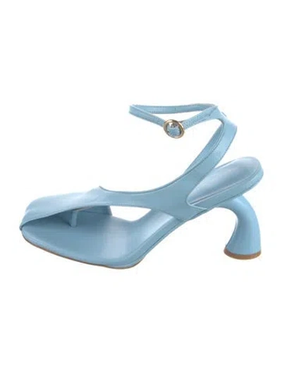 Pre-owned Dries Van Noten Leather Slingback Pumps In Blue
