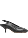 Dries Van Noten Slingback Pumps With Pointed Toe And Kitten Heel In Black