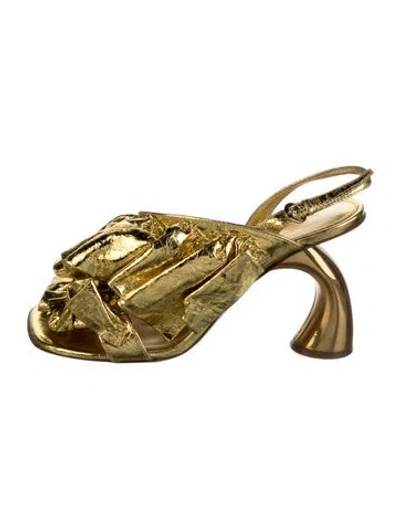 Pre-owned Dries Van Noten Leather Slingback Sandals