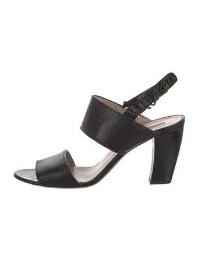 Pre-owned Dries Van Noten Leather Slingback Sandals In Black