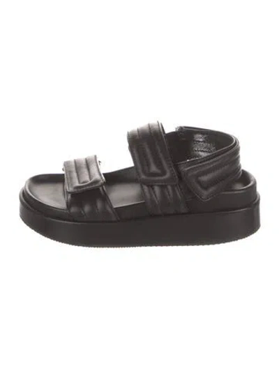 Pre-owned Dries Van Noten Leather Slingback Sandals In Black