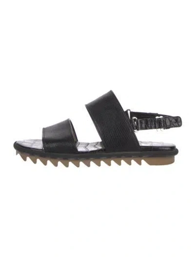 Pre-owned Dries Van Noten Leather Slingback Sandals In Black