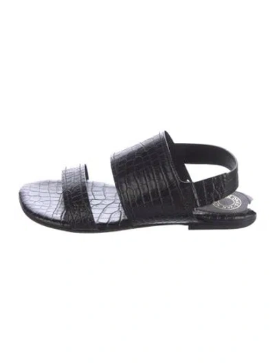 Pre-owned Dries Van Noten Leather Slingback Sandals In Black